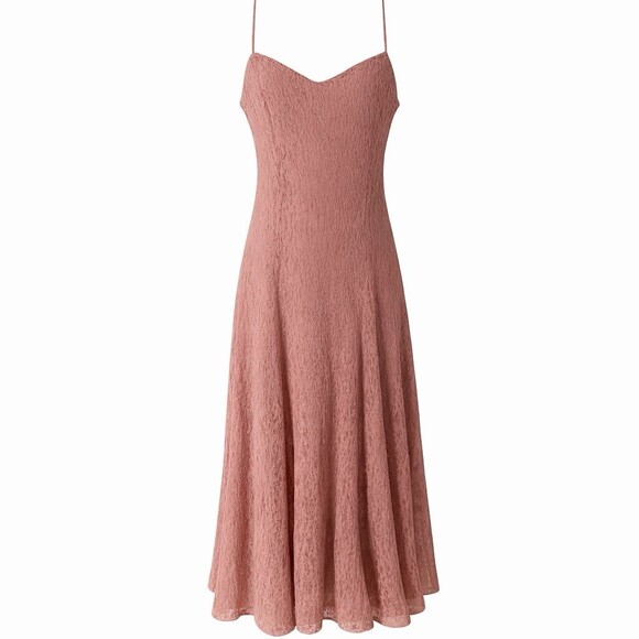 Le Chateau Dresses & Skirts - Le Château Lace Maxi Dress M‎ Dusty Rose Blush Open Back Formal Gown Bridesmaid